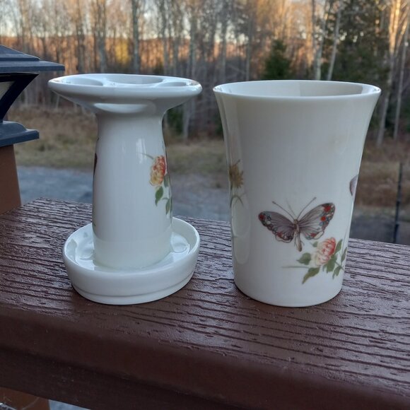 VintagTakahashi San Francisco Butterfly Bathroom Cup Soap Dish Toothbrush Holder - Picture 3 of 16